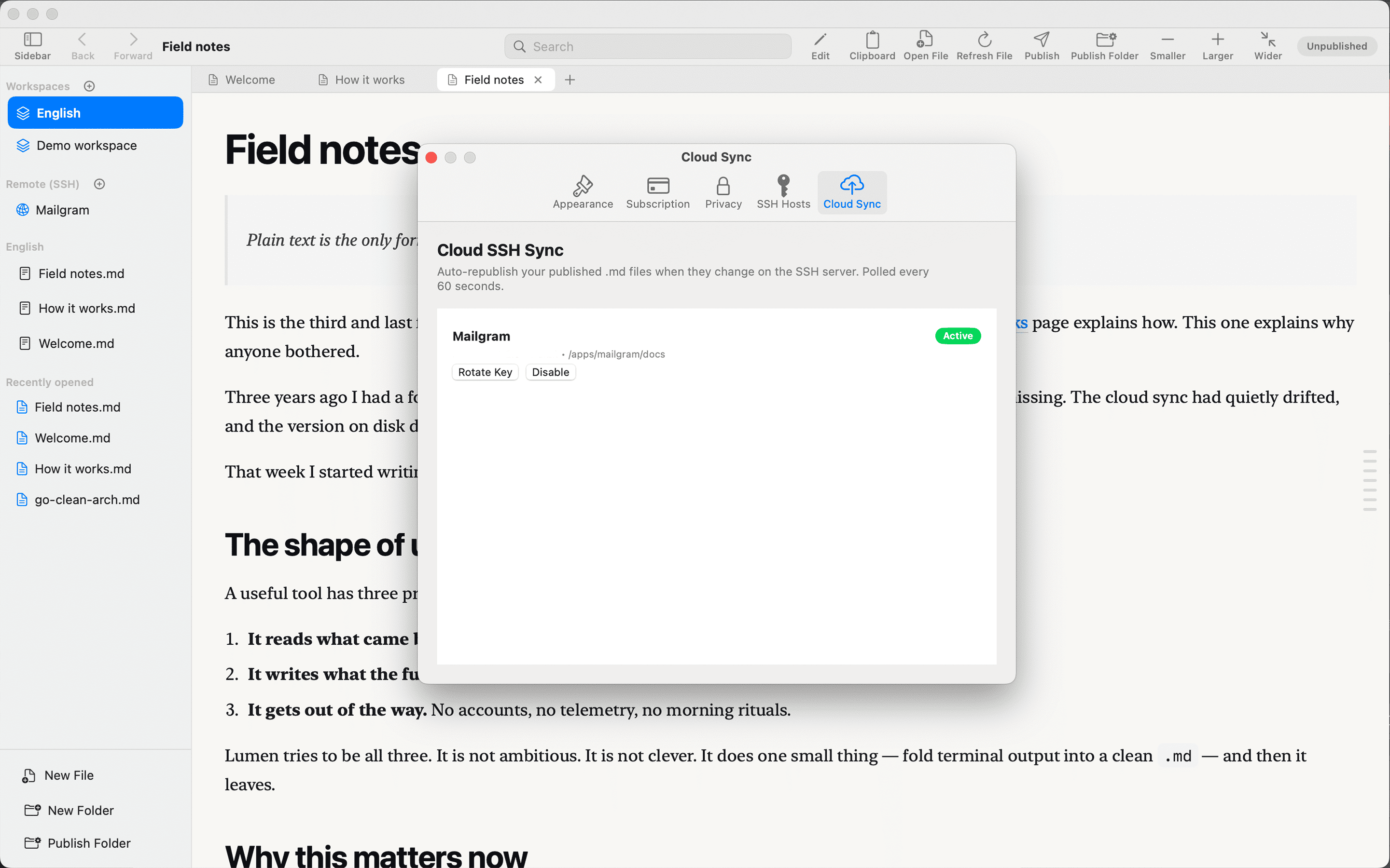 Cloud Sync (Pro) — Miriaview keeps the public page fresh when the source changes on your server