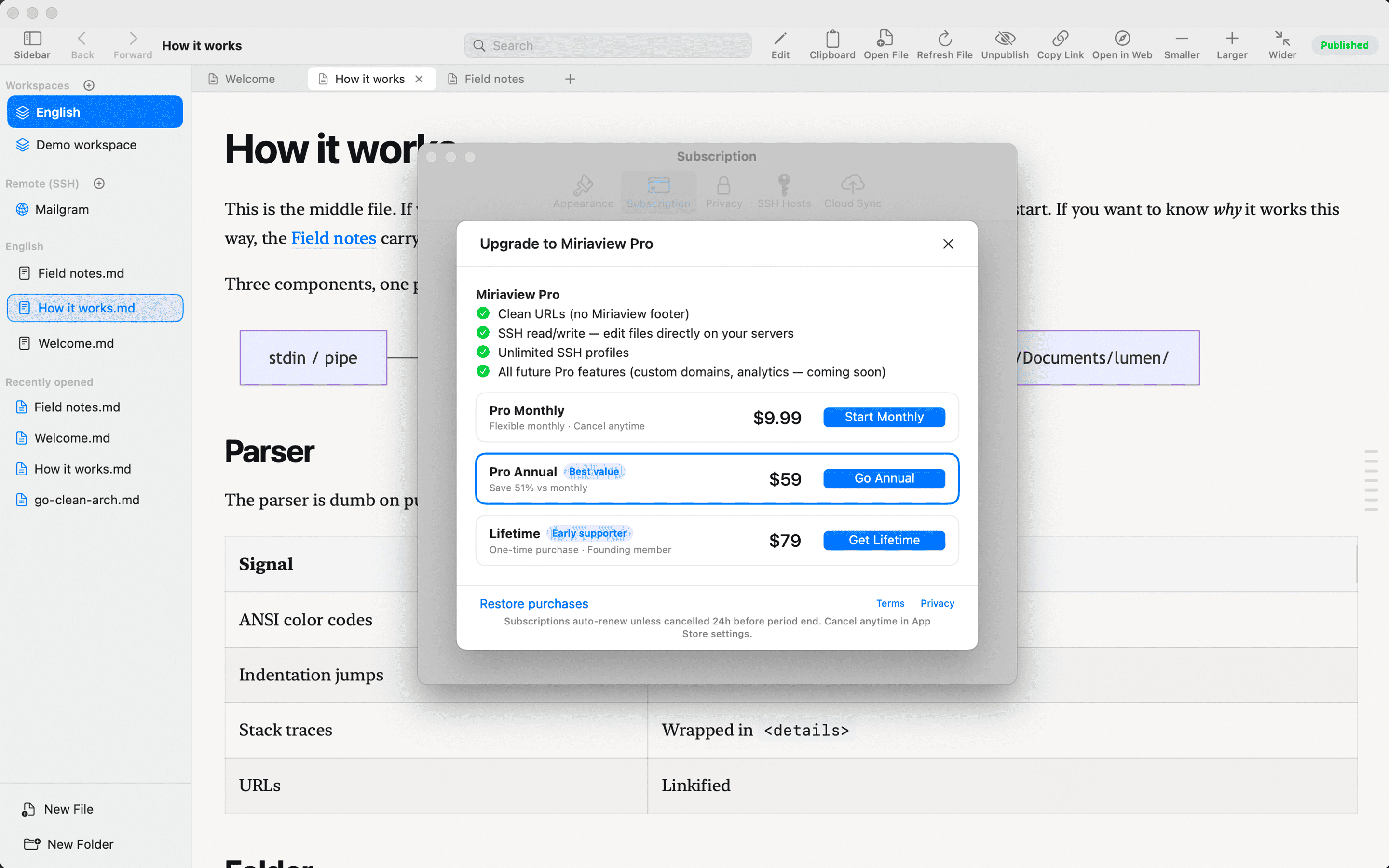 Miriaview Pro — Free works. Pro polishes.